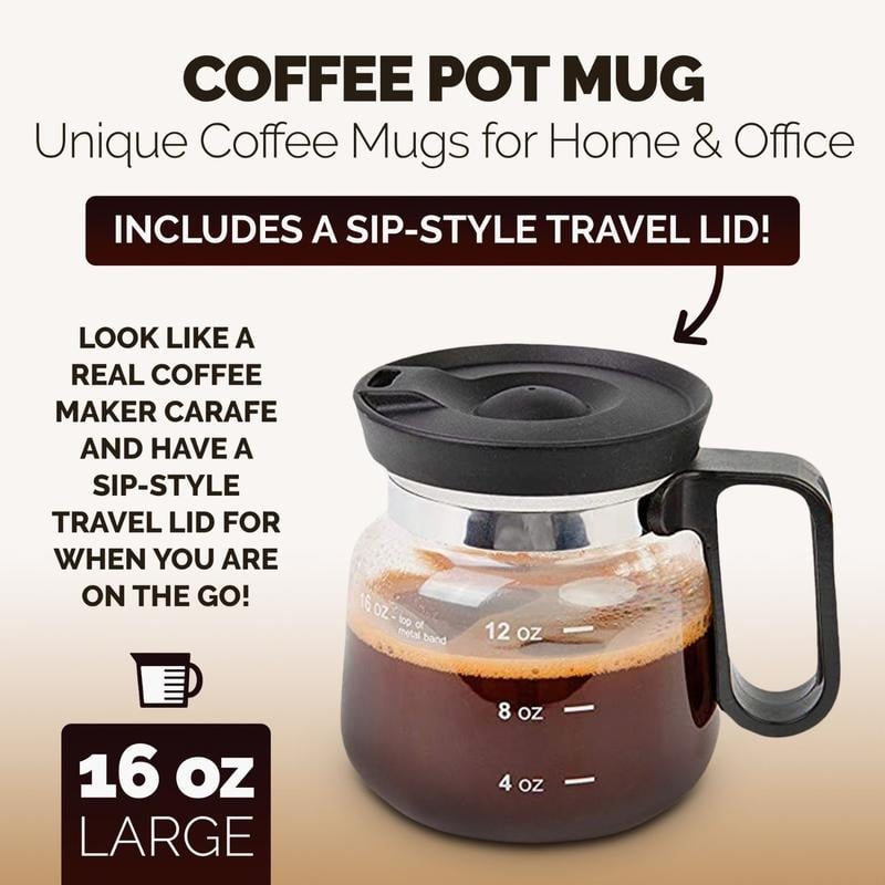 💕49% OFF💖☕16 Oz Glass Coffee Mug – Coffee Pot Style