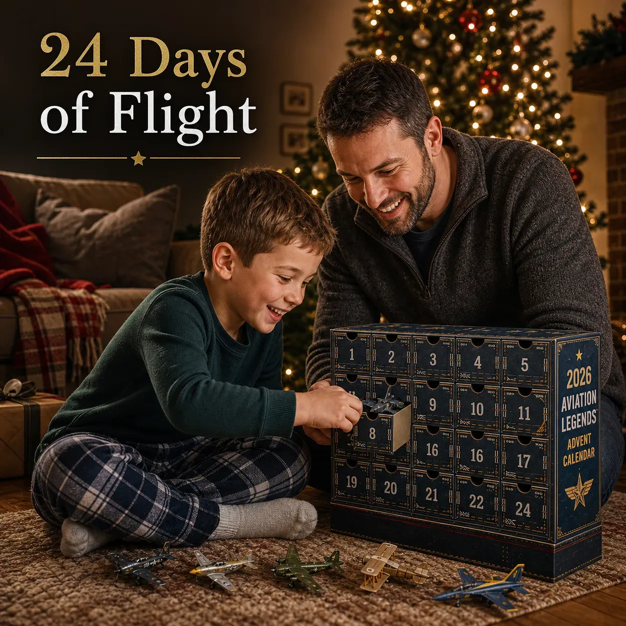 Aviation advent calendar collection display