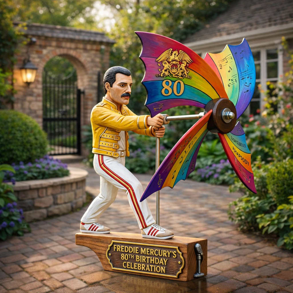 🎤Frddie Mercury 80th Birthday Celebration Garden Spinner