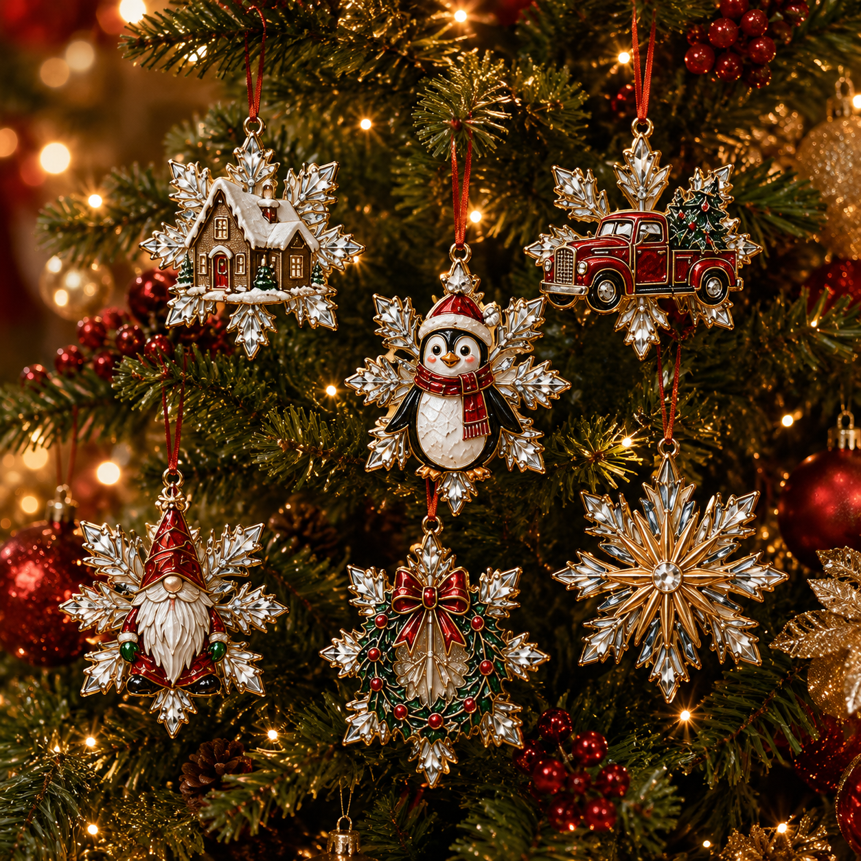 24-Day Snowflake Christmas Countdown Advent Calendar