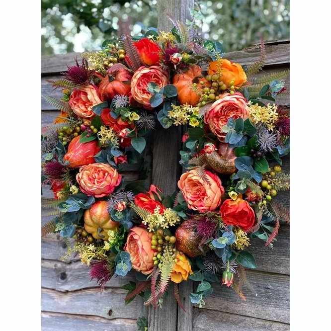 🔥Last Day 49% Off🔥Fall Peony And Pumpkin Wreath - Year Round Wreath
