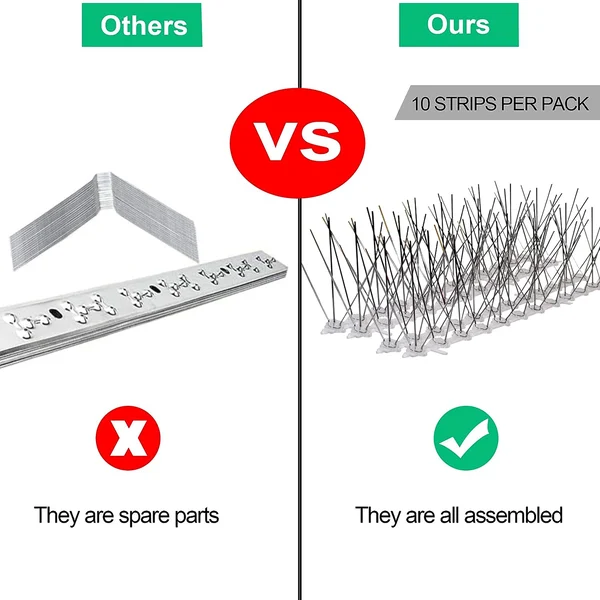 🔥Last Day Promotion-49% OFF🔥12pcs / Box Narrow Stainless Steel Bird Spikes-100% Bird-Proof