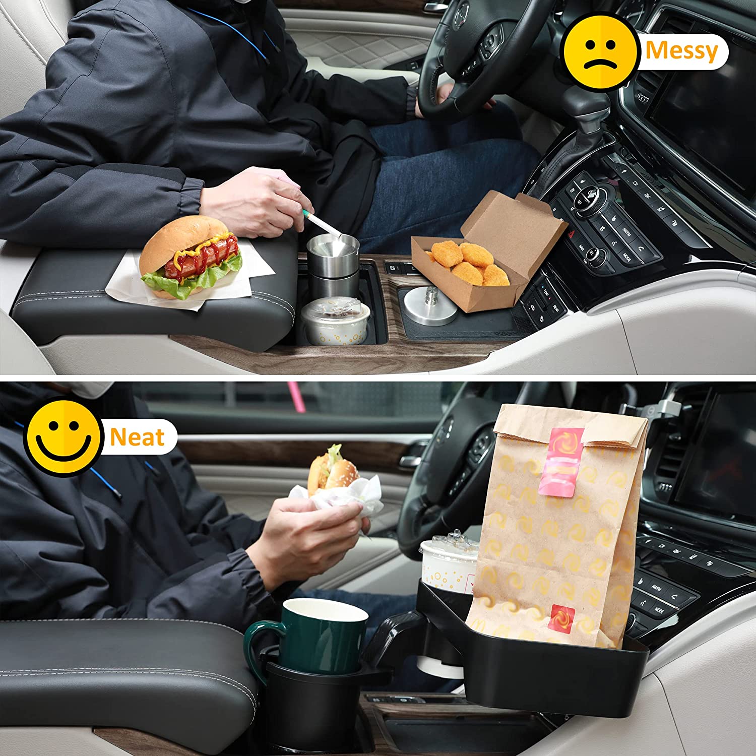 🔥360° Rotating Car Cup Holder Extender