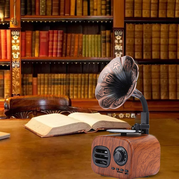 ❤️Retro Wooden Phonograph Bluetooth Speaker