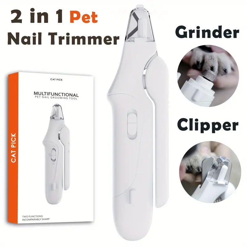 2-in-1 Pet Nail Grinder & Clipper – For Stress-Free Grooming 