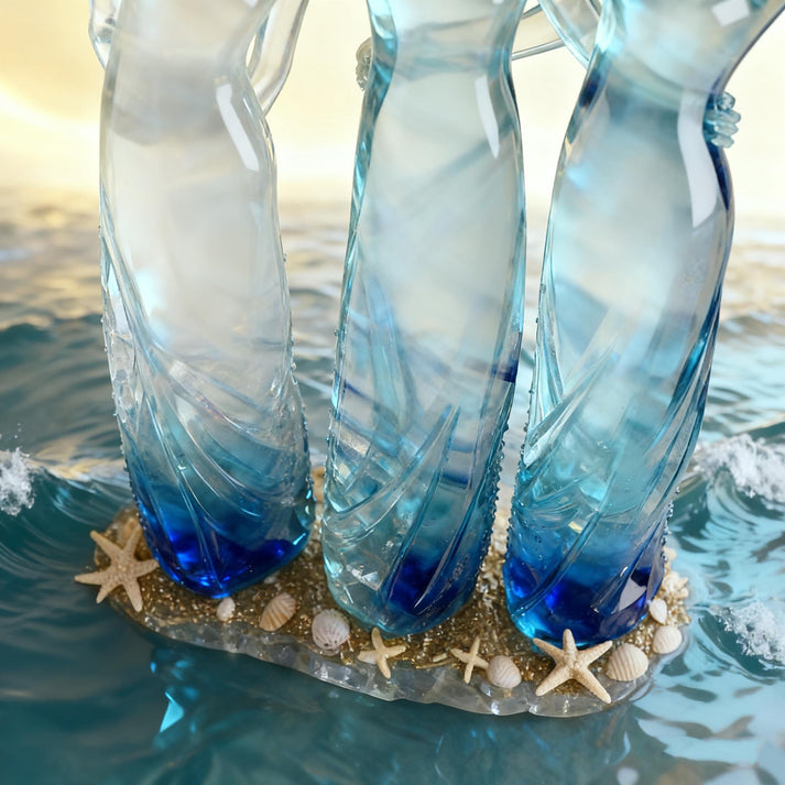 🔥LAST DAY 49% OFF🌊Sea Glass Sisters Sculpture - Sisters by My Side, Celebrates Friendships