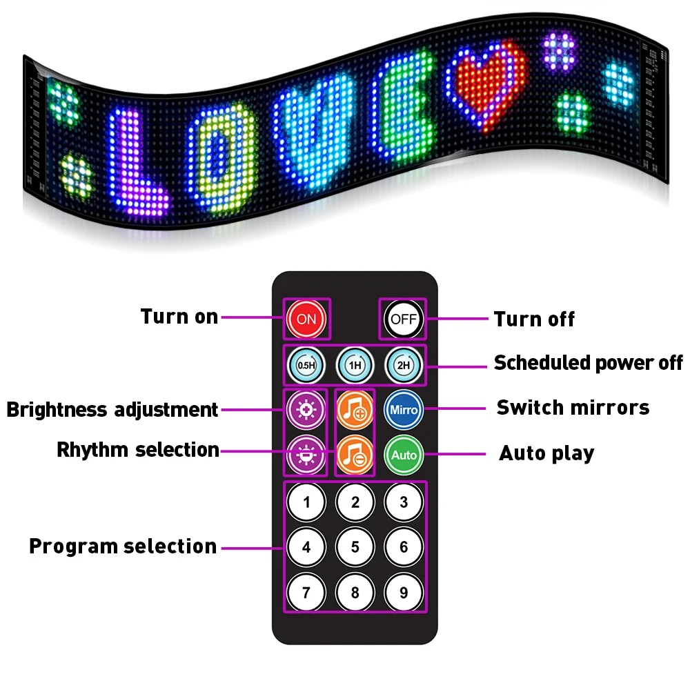 Ultra-thin flexible Bluetooth LED screen