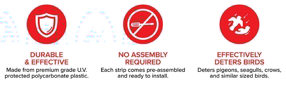 Durable & Effective, No Assembly Required, Effectively Deters Birds