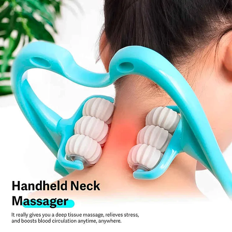 (🎁LAST DAY SALE - 50% OFF) Multifunctional Manual Six-wheel Neck Massager