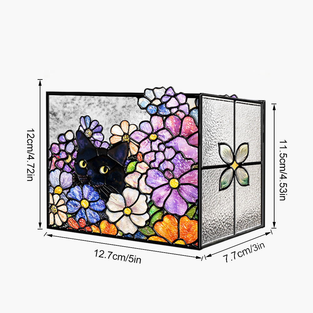 Stained-Glass-Style Acrylic Pen Holder for Colorful Desk Décor