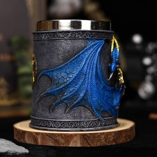 Retro Gem Dragon Stainless Steel Mug