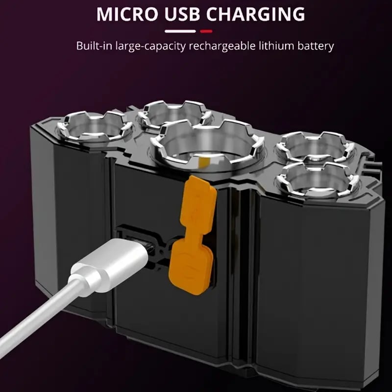 买 1 免费送 1 - 2 件可充电 led 头灯，带可调式肩带、5 个 led、4 种模式、usb 充电 - 非常适合户外活动，如跑步、远足、露营、徒步头灯 abs 建筑狩猎维护父亲节礼物 详情 3
