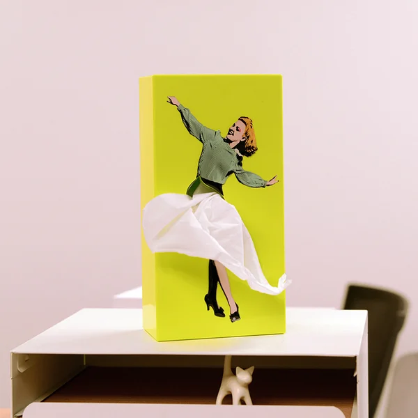 Lying Skirt Tissue Box - Charming Vintage Pop Art Tissue Holder 