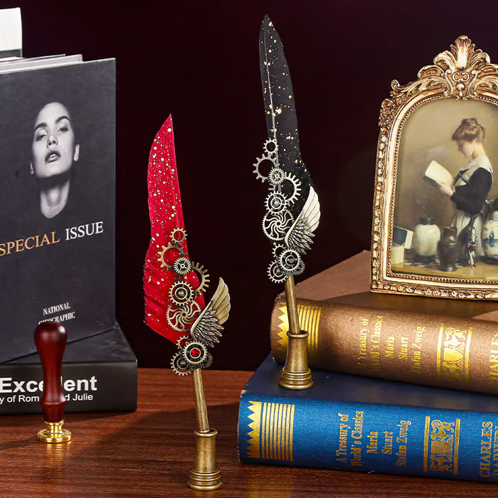 Best Gift - Mechanical Feather Pen Set