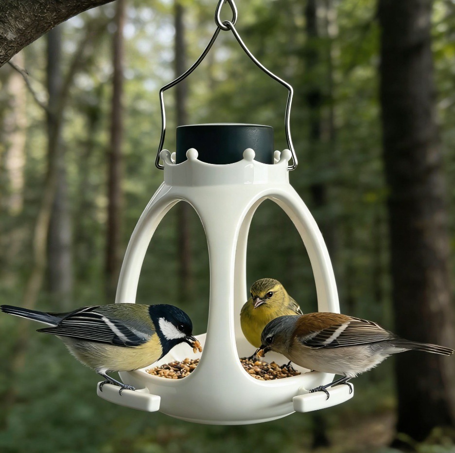 🕊️ Solar Ceramic-Style Bird Feeder
