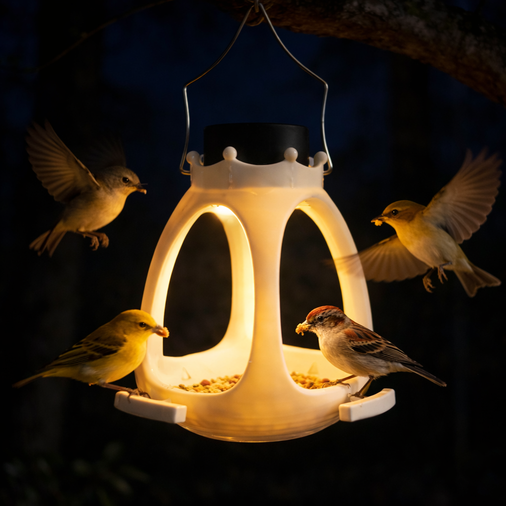 🕊️ Solar Ceramic-Style Bird Feeder