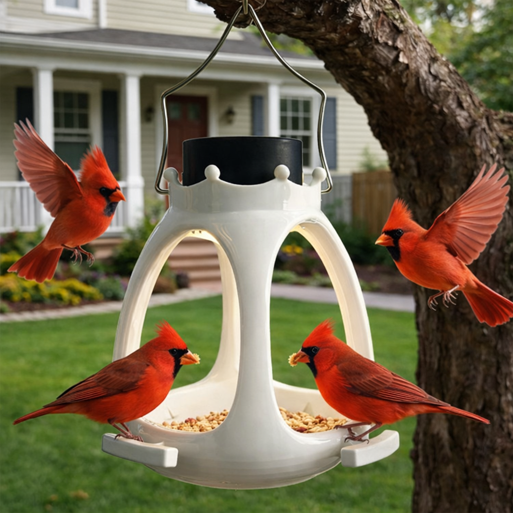 🕊️ Solar Ceramic-Style Bird Feeder