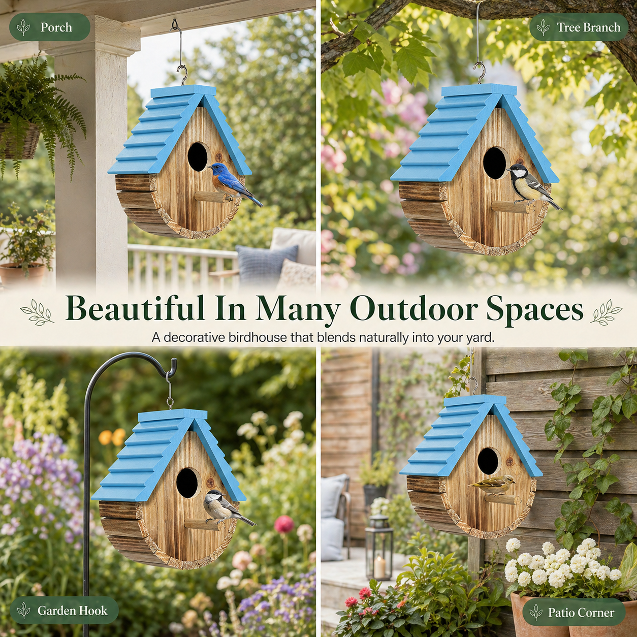 Eco-Coated Cedar Birdhouse for Small Backyard Birds