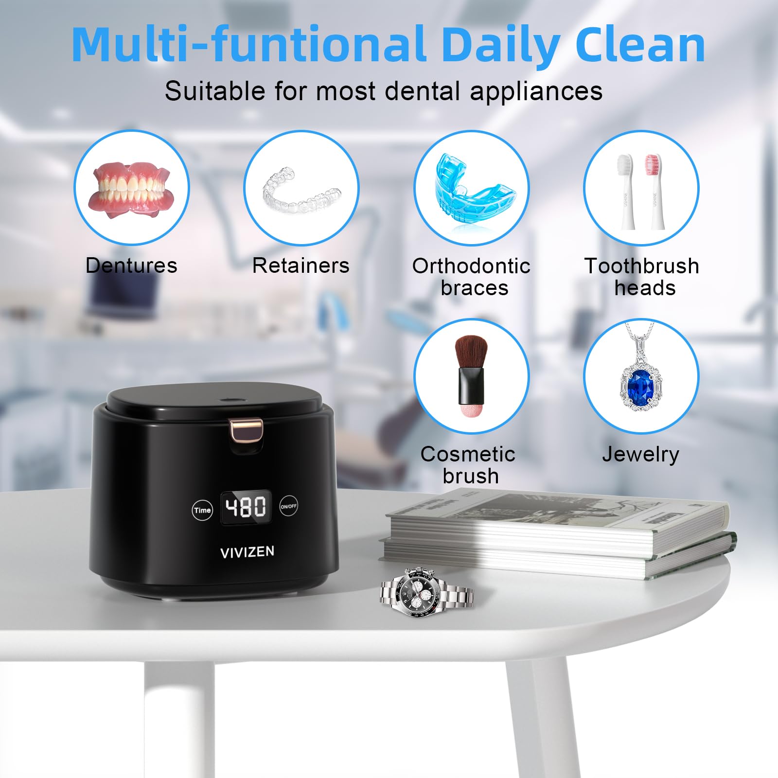 Welnax™ UV Ultrasonic Cleaner for Retainer