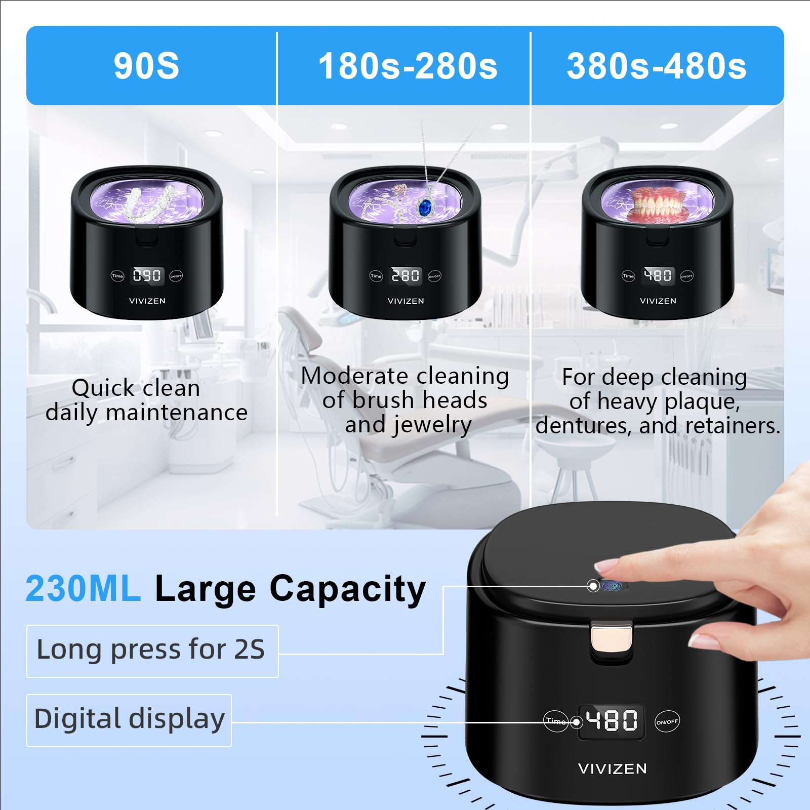 Welnax™ UV Ultrasonic Cleaner for Retainer