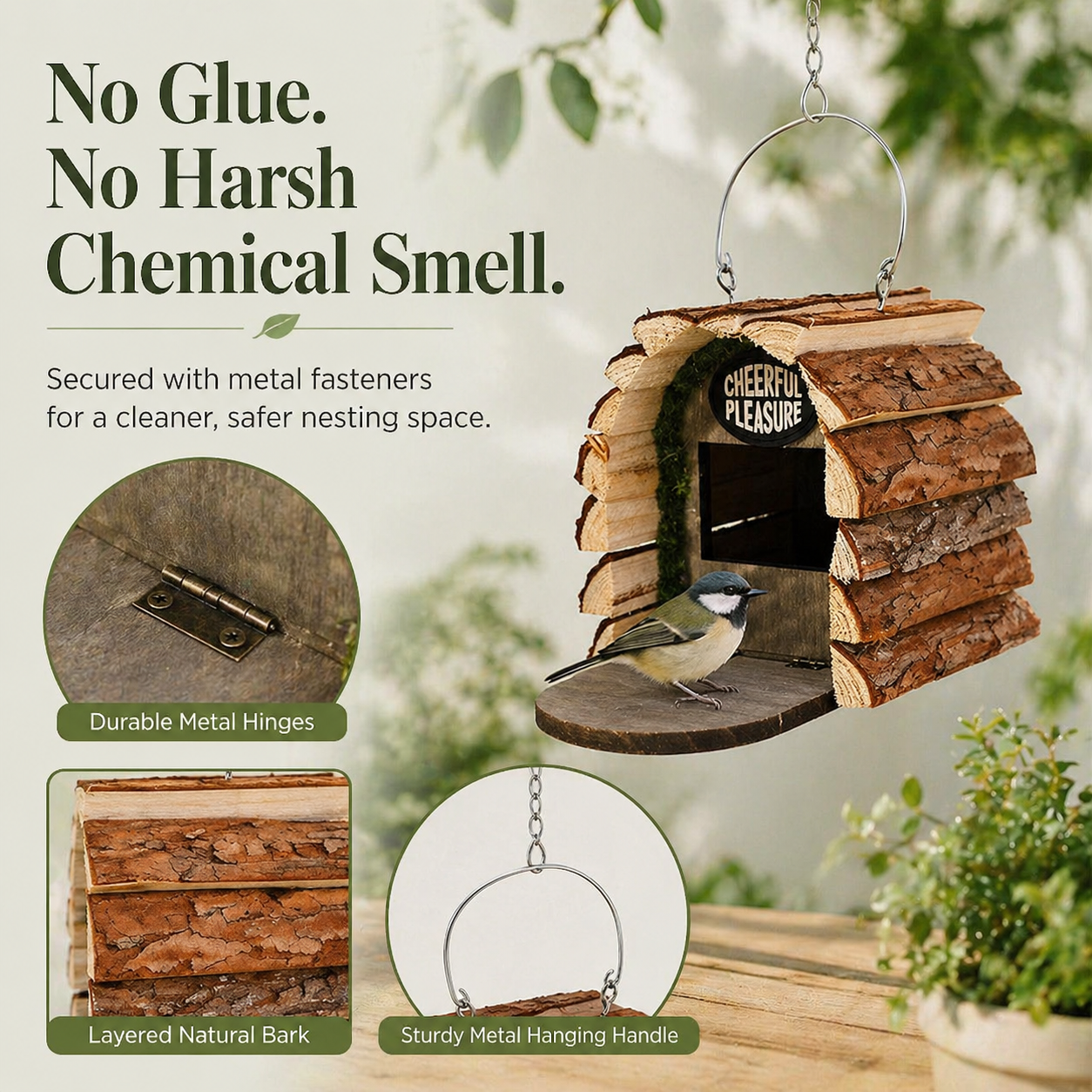 Rustic Cedar Birdhouse for Small Backyard Birds