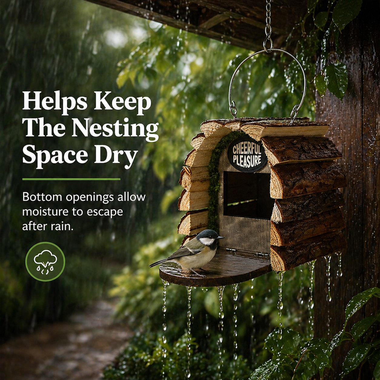 Rustic Cedar Birdhouse for Small Backyard Birds