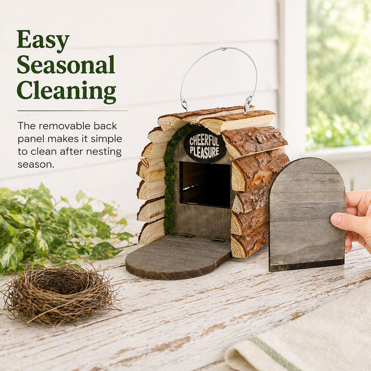 Rustic Cedar Birdhouse for Small Backyard Birds