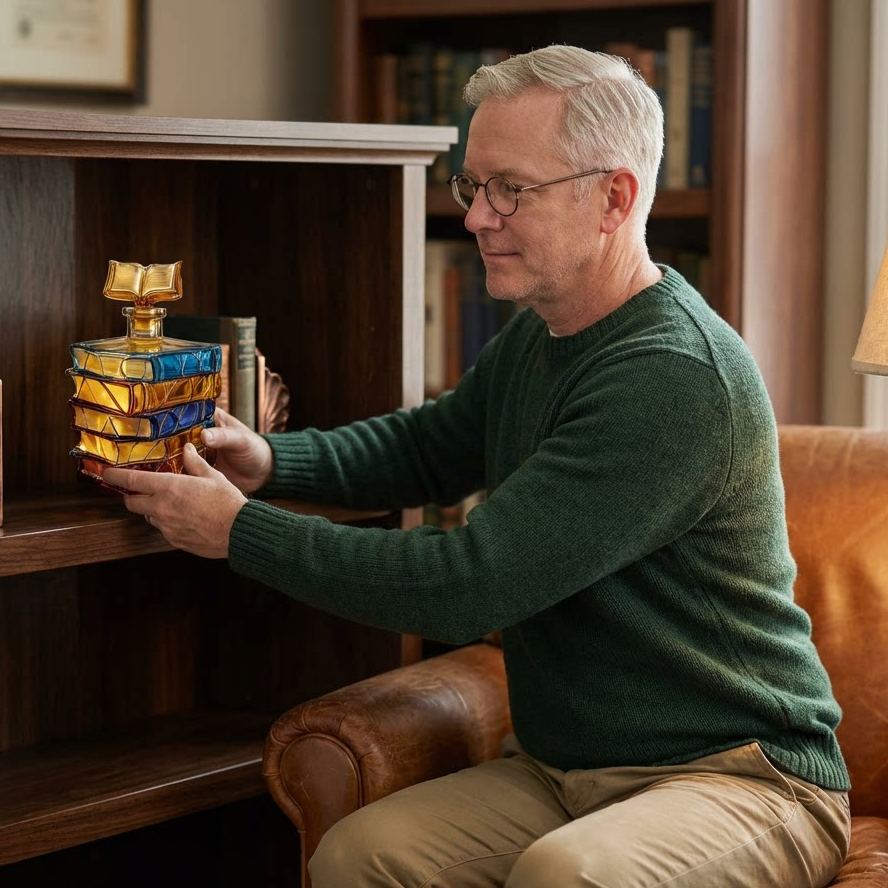 Antique Book-Style Whiskey Decanter