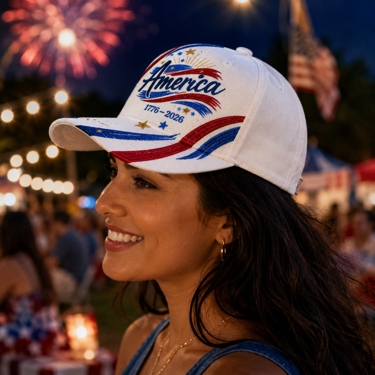1776–2026 250th Anniversary Embroidered Cap❤️🤍💙