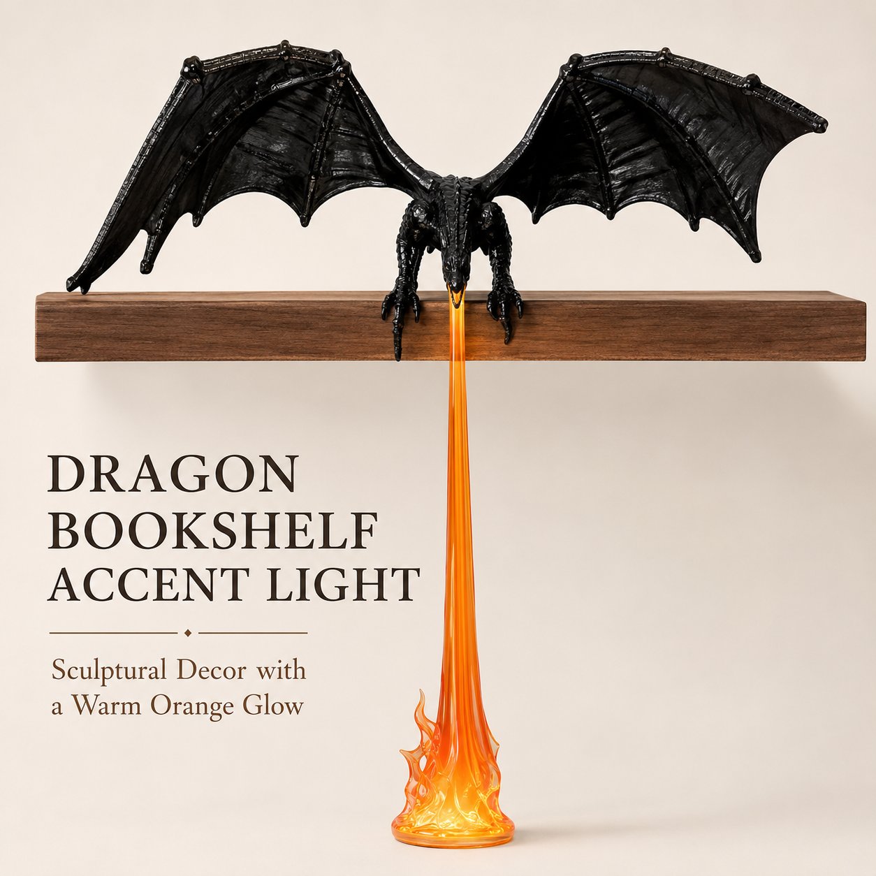 📚 Dragon Shelf Light for Fantasy Book Lovers