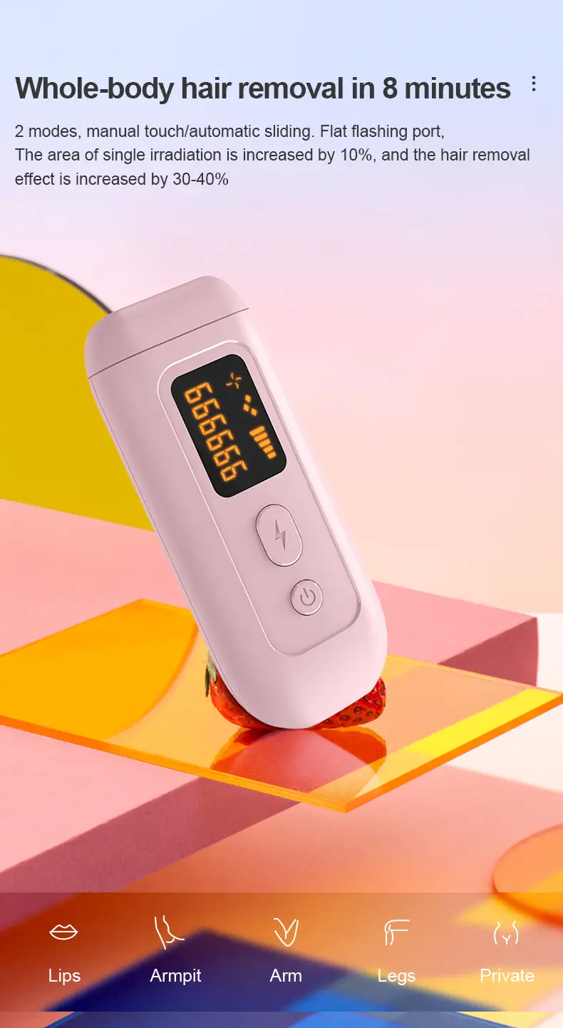 1pc effective and safety ipl hair removal device for women and men permanent hair removal 999 999 flashes painless hair remover on armpits back legs arms face bikini line 5 different modes also help to smooth skin 7 08 x2 68 details 5