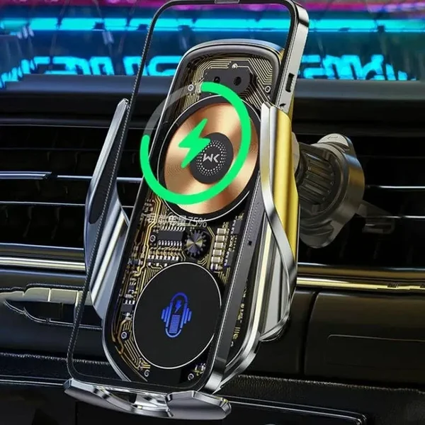 🔥Wireless Charging Car Mute Mobile Phone Navigation Transparent Industrial Style Bracket