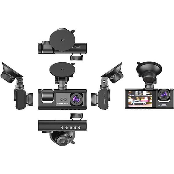 3-Channel 1080p Car Driving Recorder (Three Cameras)
