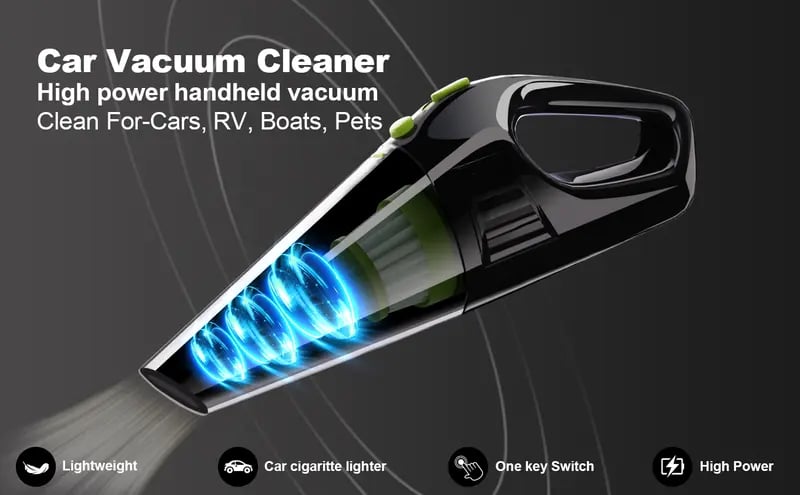 Product Introduction of Car Cleaning Handheld Vacuum,Car Vacuum Cleaner-High Power Suction Power Up to 11000Pa, Easy to Use,Hand Vacuums for Car/Home/Pet,aspiradora para auto car essentials 4