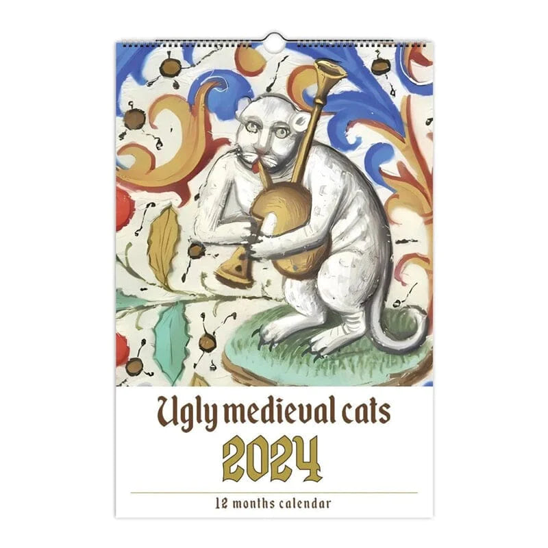Weird Medieval Cats Calendar 2024