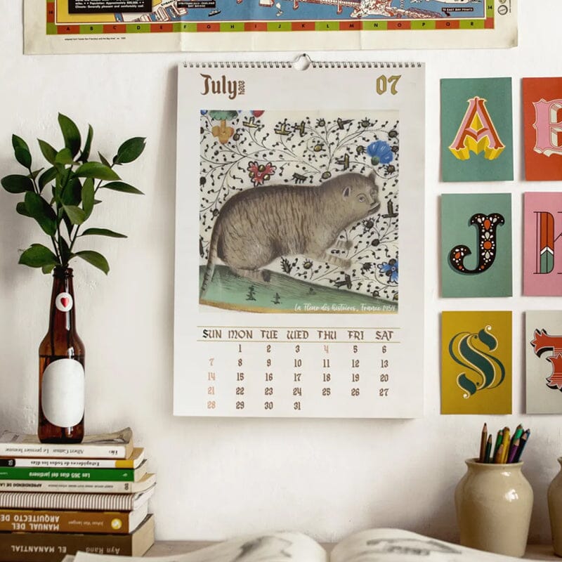 Weird Medieval Cats Calendar 2024