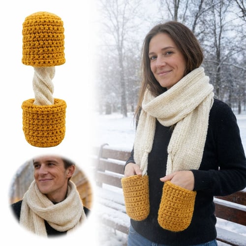🧀 Cozy Mozzarella Cheese Scarf – Warm Hands & Big Smiles! 🧣❄️ Perfect Winter Fun!