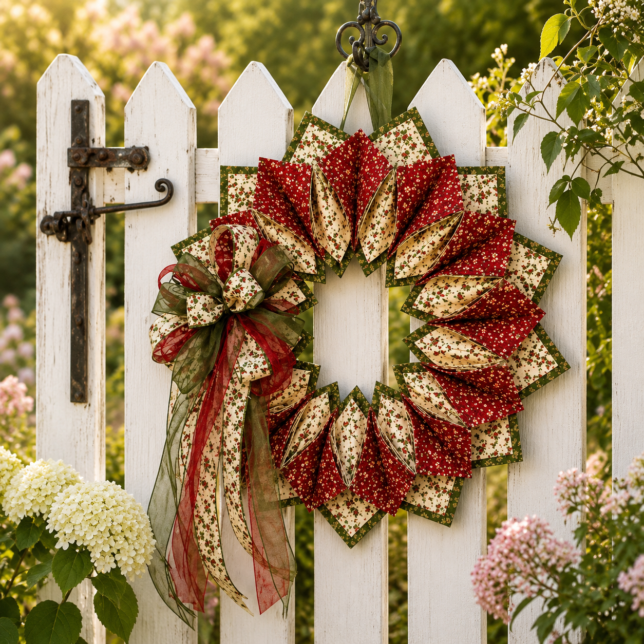 American 250th Anniversary Patriotic Flower Wreath