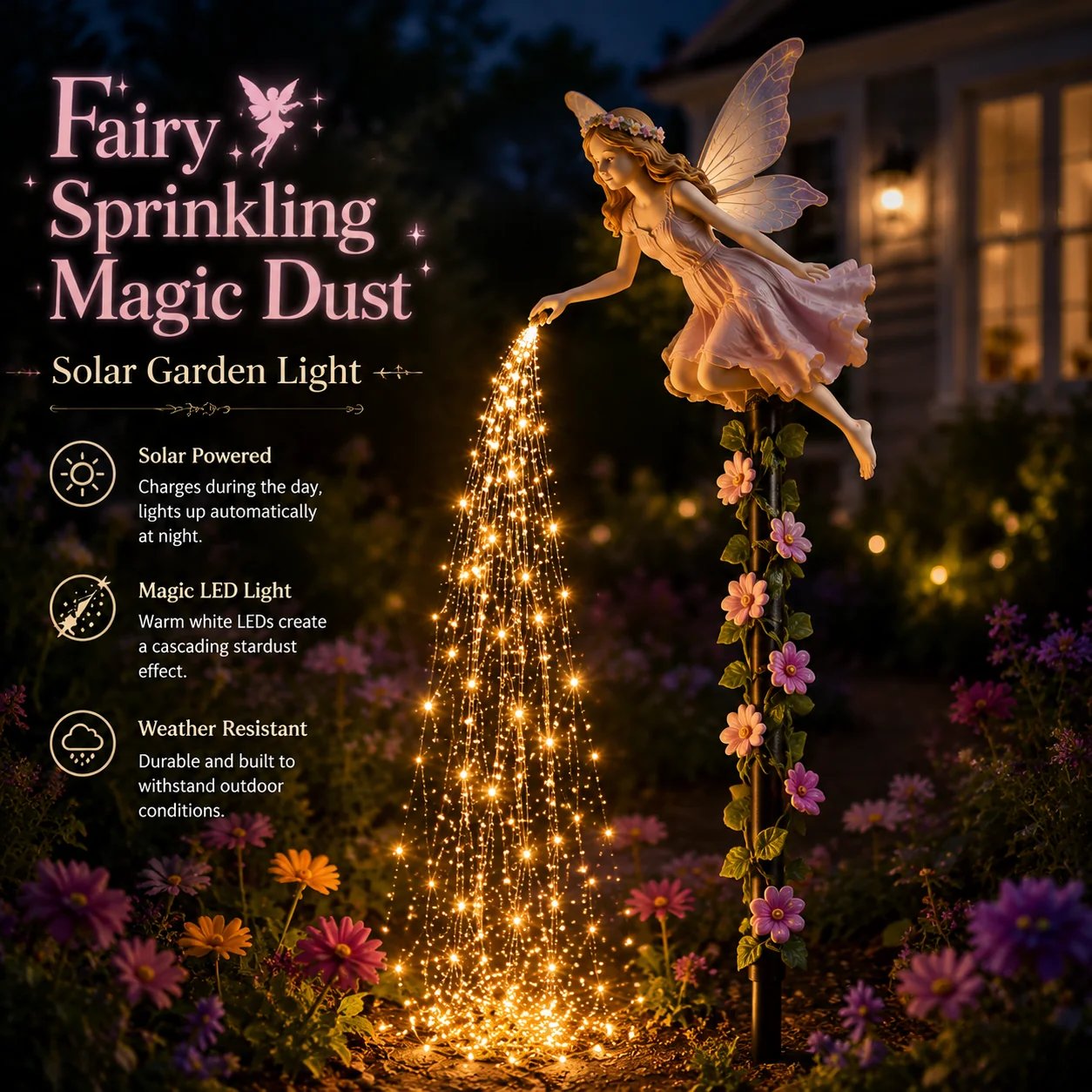 Fairy sprinkling magic dust solar garden light Fairy sprinkling magic dust solar garden light