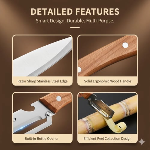 🔪 All-in-One Stainless Steel Peeler