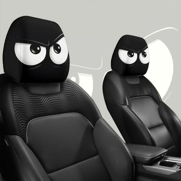 🚗Funny Cartoon Car Headrest Covers – 2PCS Universal Fit