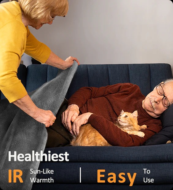 Welnax™ 12V Battery Heated Plush Throw Blanket