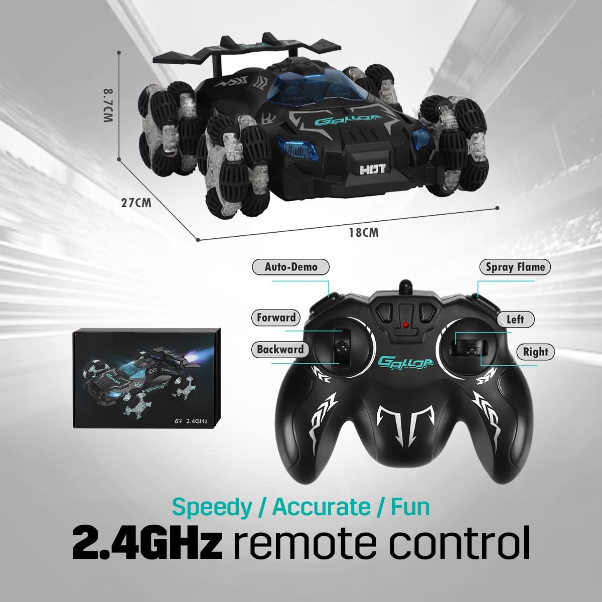 Rc Car with Light & Music & Spray