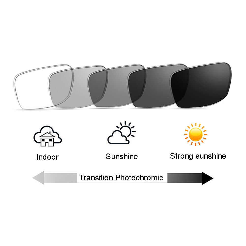 Progressive Multifocal Photochromic Rectangle Titanium Reading Glasses