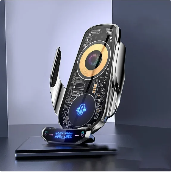🔥Wireless Charging Car Mute Mobile Phone Navigation Transparent Industrial Style Bracket