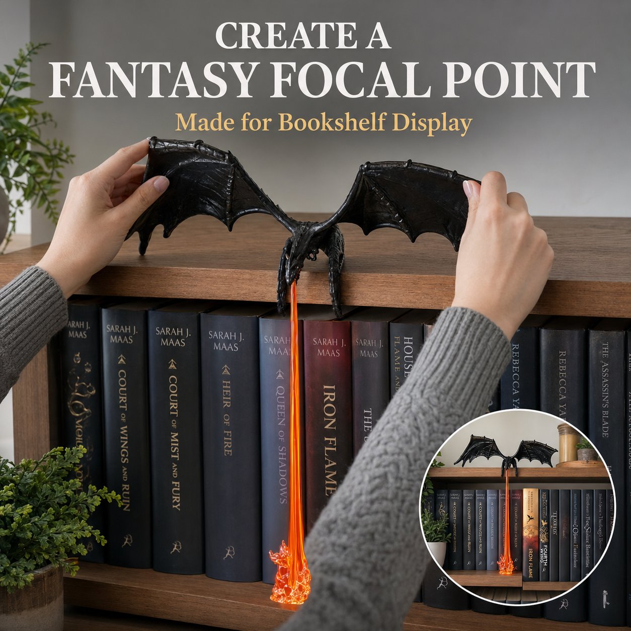 📚 Dragon Shelf Light for Fantasy Book Lovers