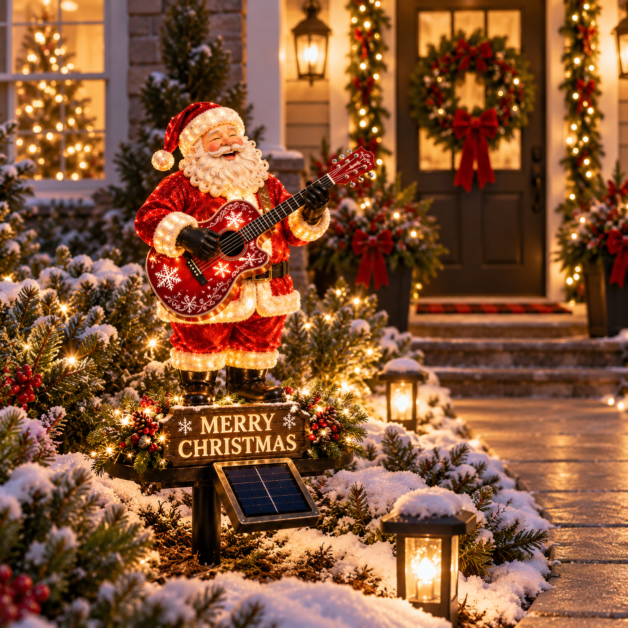 Solar Christmas Santa Garden Stake Light