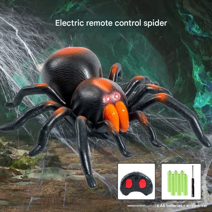 Realistic infrared remote-controlled spider with remote control