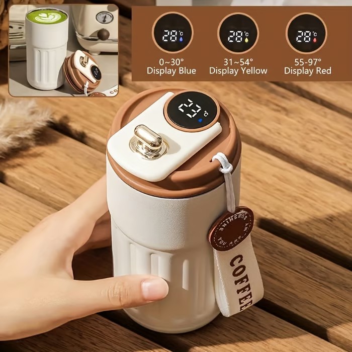 15 oz Led Temperature Display Coffee Mug Stainless Steel Thermos