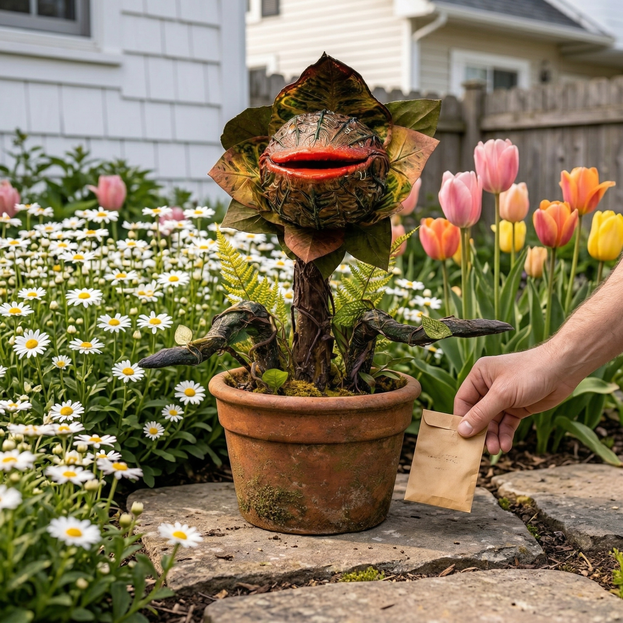 Whimsical Carnivorous Plant Planter Décor for Garden, Porch & Potting Bench